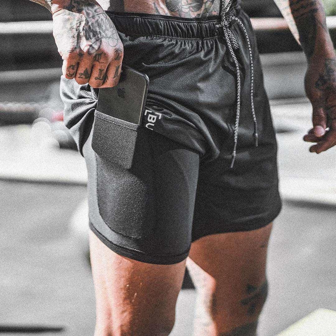 Pocket Compression Shorts - Black black - menswear