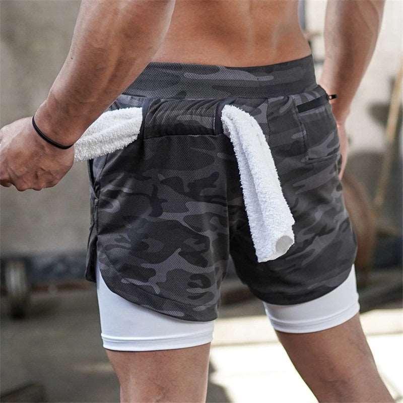 Pocket Compression Shorts - Camouflage grey - menswear