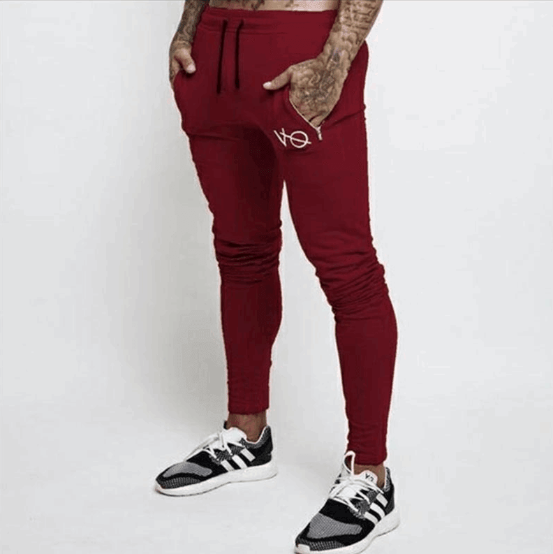Spring and autumn men's fashion casual slim sports pants men's printed trousers - Red - Men's Fashion - Men's Clothing - Shirts - Casual Shirts