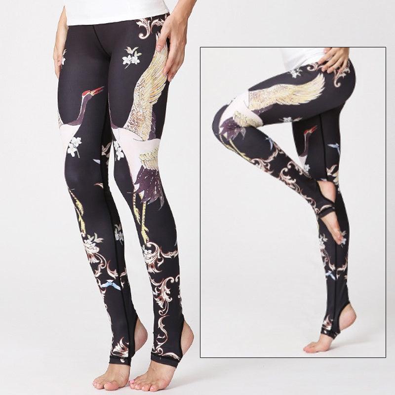 Fit4Goals™ High Waist Yoga Pants - Floral Push Up Leggings for Running - - Leggings