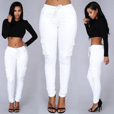 New Arrival Elegant Elastic Women Pants Oversize Drawstring Long Pencil Pants Skinny Office Lady Fashion Trousers 3XL 4XL - 1 - women's bottom