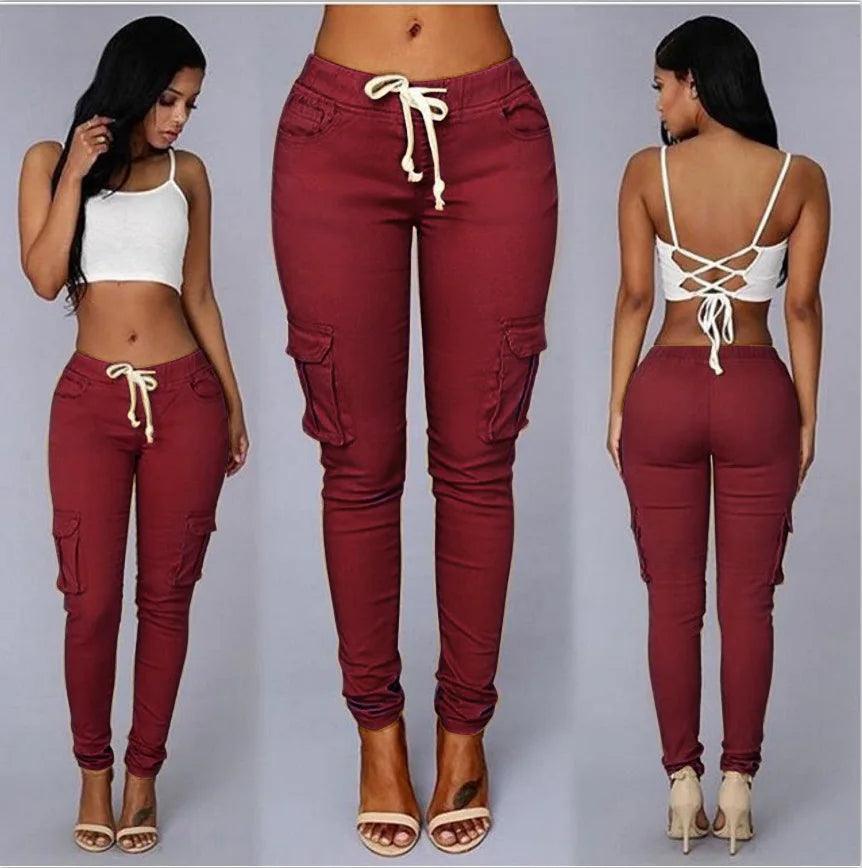 New Arrival Elegant Elastic Women Pants Oversize Drawstring Long Pencil Pants Skinny Office Lady Fashion Trousers 3XL 4XL - 4 - women's bottom