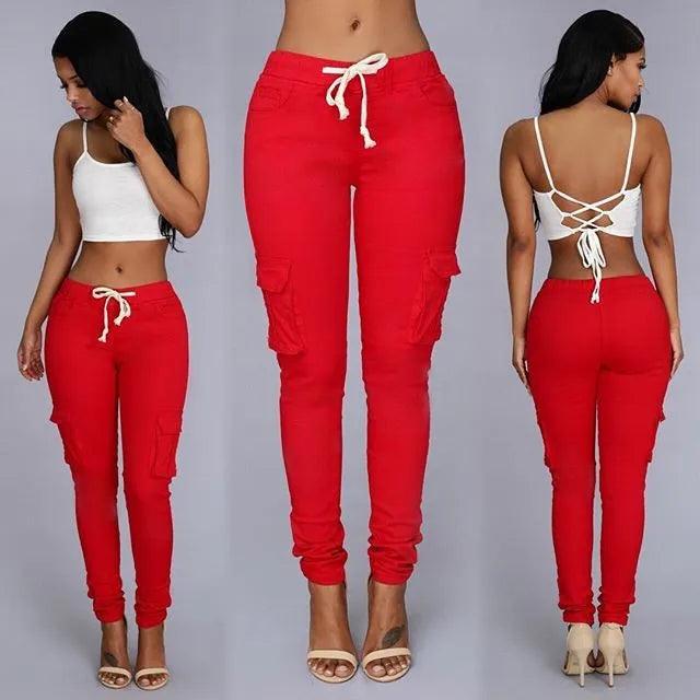 New Arrival Elegant Elastic Women Pants Oversize Drawstring Long Pencil Pants Skinny Office Lady Fashion Trousers 3XL 4XL - 6 - women's bottom