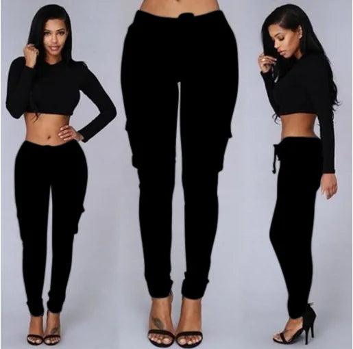 New Arrival Elegant Elastic Women Pants Oversize Drawstring Long Pencil Pants Skinny Office Lady Fashion Trousers 3XL 4XL - 3 - women's bottom
