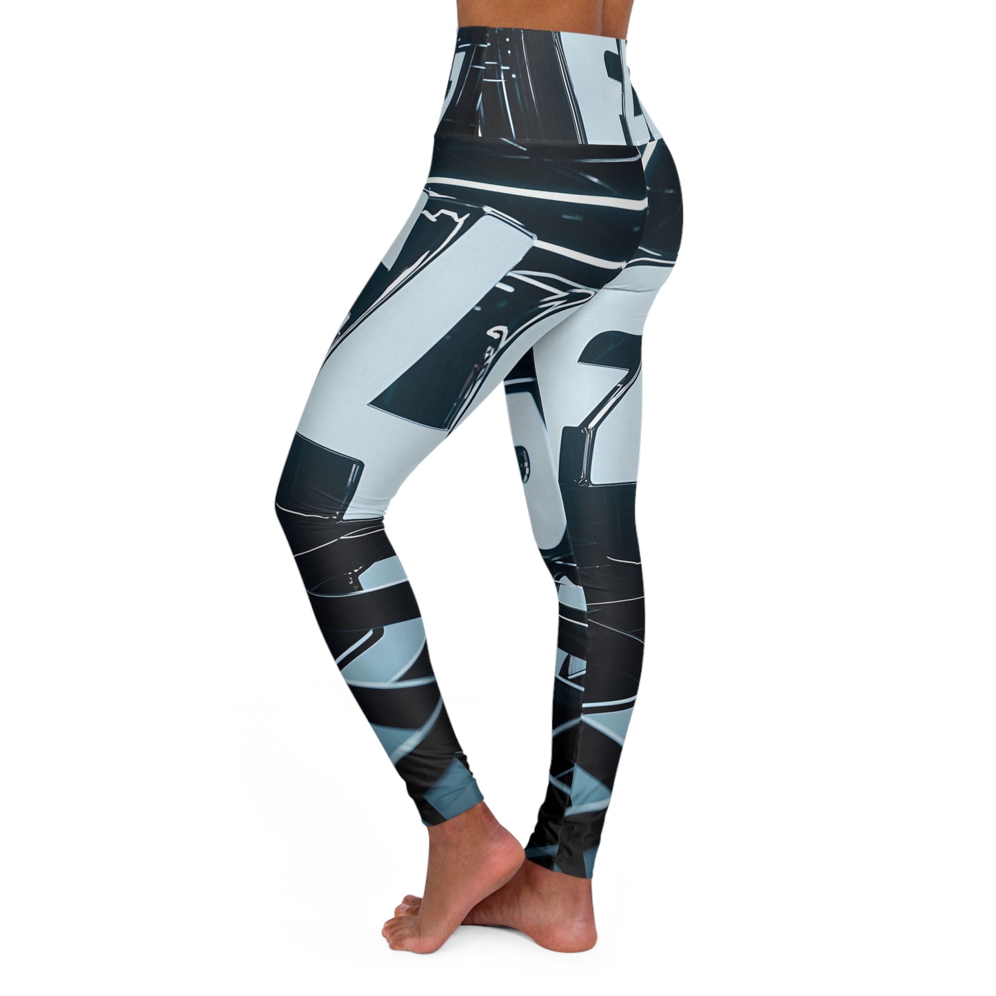 Graphic High Waisted Yoga Leggings for Active Lifestyle - - Activewear Leggings