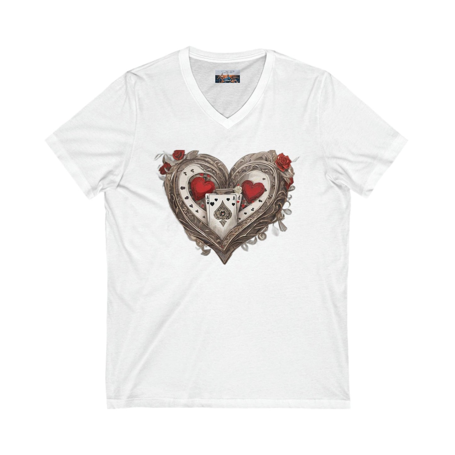 Unisex Jersey Short Sleeve V-Neck Tee - White - V-neck