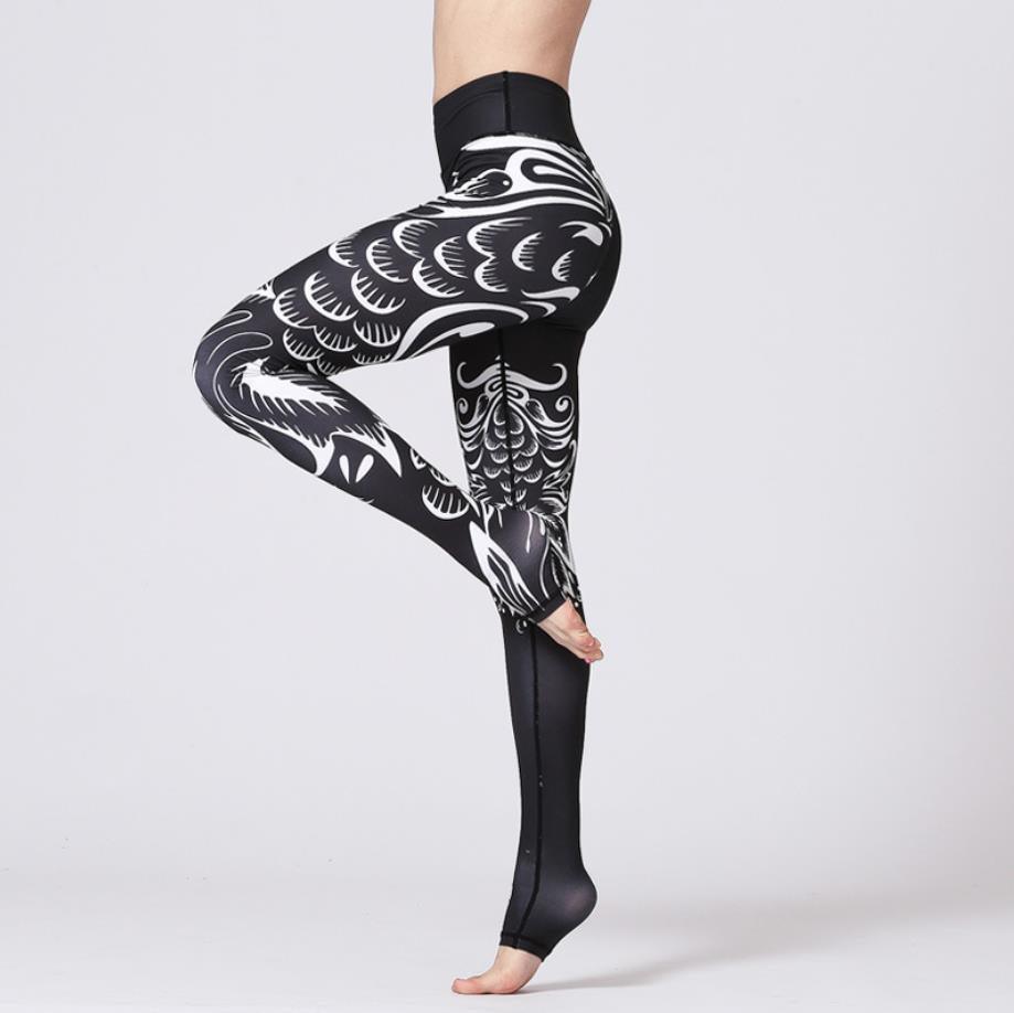 Fit4Goals™ High Waist Yoga Pants - Floral Push Up Leggings for Running - - Leggings