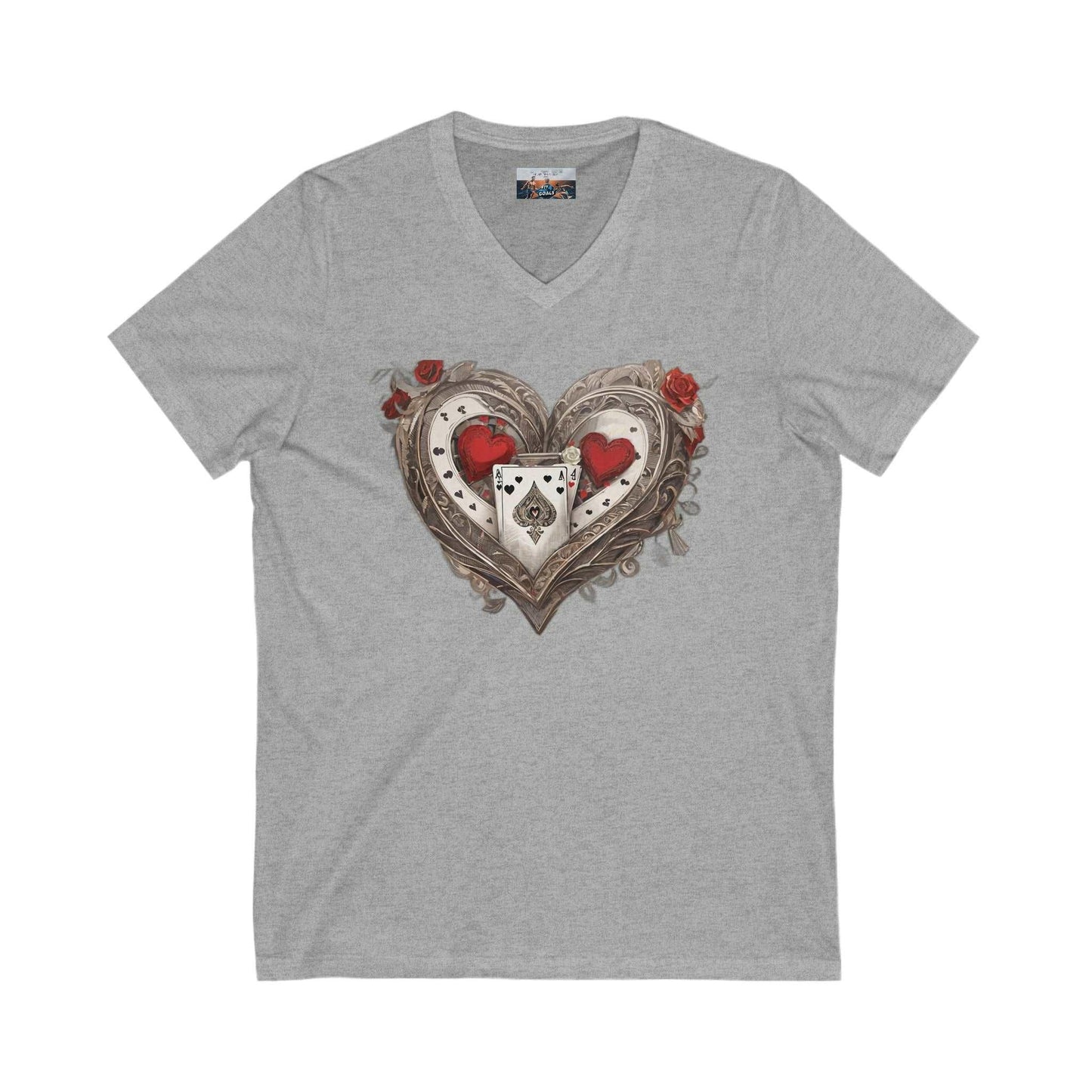 Unisex Jersey Short Sleeve V-Neck Tee - Athletic Heather - V-neck