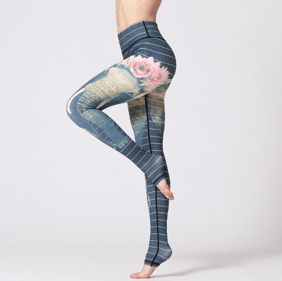 Fit4Goals™ High Waist Yoga Pants - Floral Push Up Leggings for Running - - Leggings