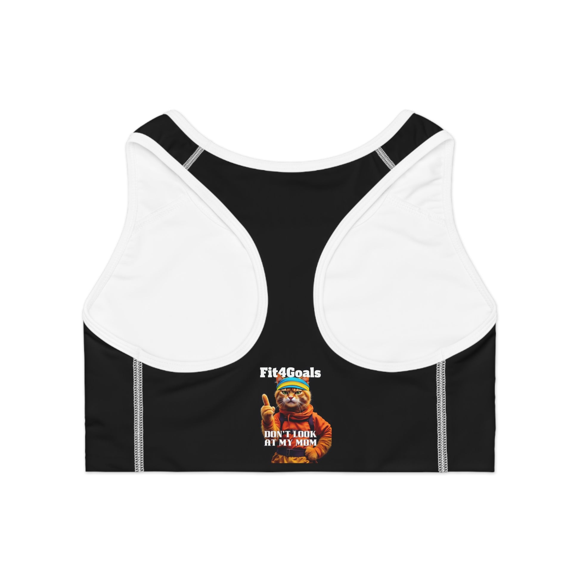 Motivational Cat Sports Bra – Fit4Goals Fitness Wear - - All Over Prints
