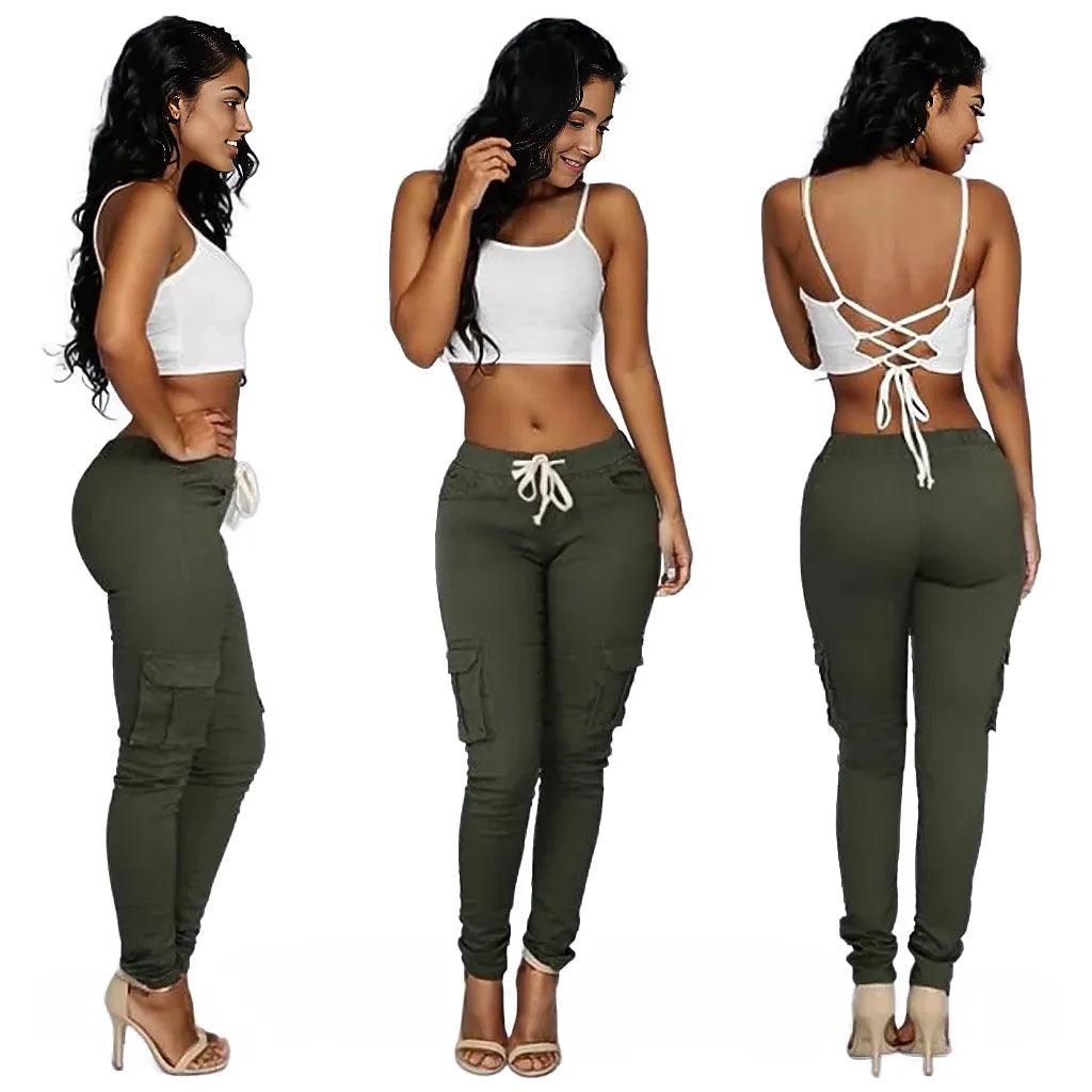 New Arrival Elegant Elastic Women Pants Oversize Drawstring Long Pencil Pants Skinny Office Lady Fashion Trousers 3XL 4XL - - women's bottom