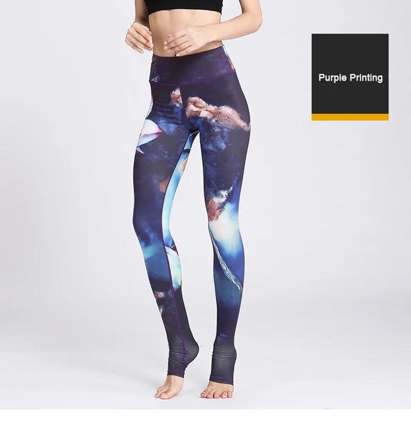 Fit4Goals™ High Waist Yoga Pants - Floral Push Up Leggings for Running - - Leggings