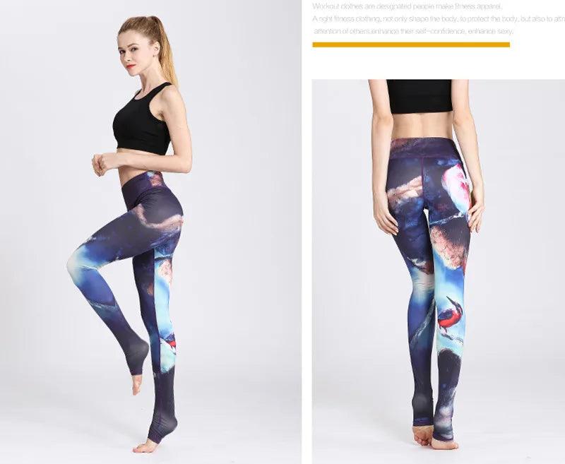 Fit4Goals™ High Waist Yoga Pants - Floral Push Up Leggings for Running - - Leggings
