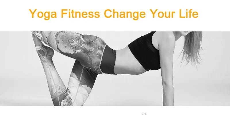 Fit4Goals™ High Waist Yoga Pants - Floral Push Up Leggings for Running - - Leggings