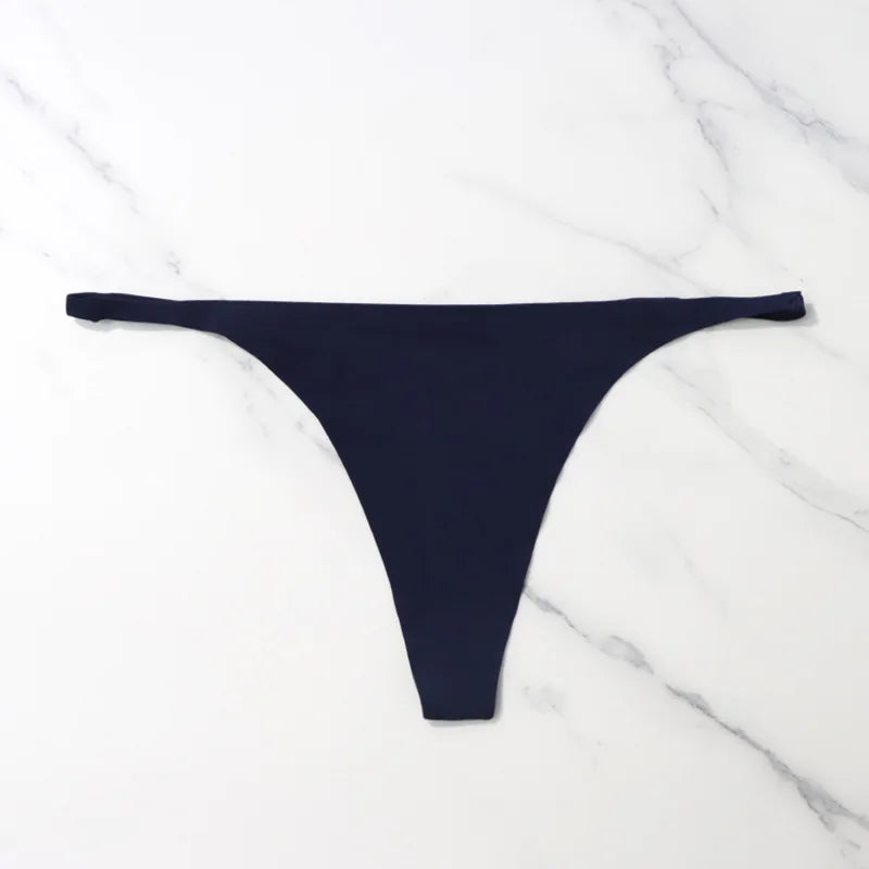 Seamless Ice Silk Thong – Soft Satin Feel & Minimal Band - nay 1pc - lingerie