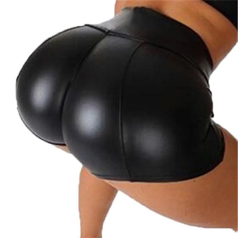 Sexy Nightclub Leather Shorts Women - - women's bottom