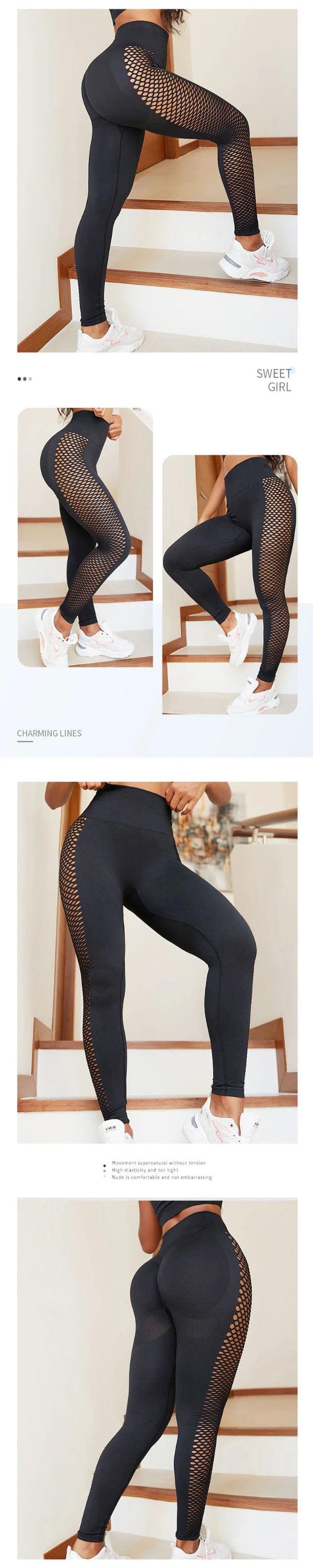High Waist Push Up Yoga Pants - Fitness Leggings for Gym & Running - - Leggings