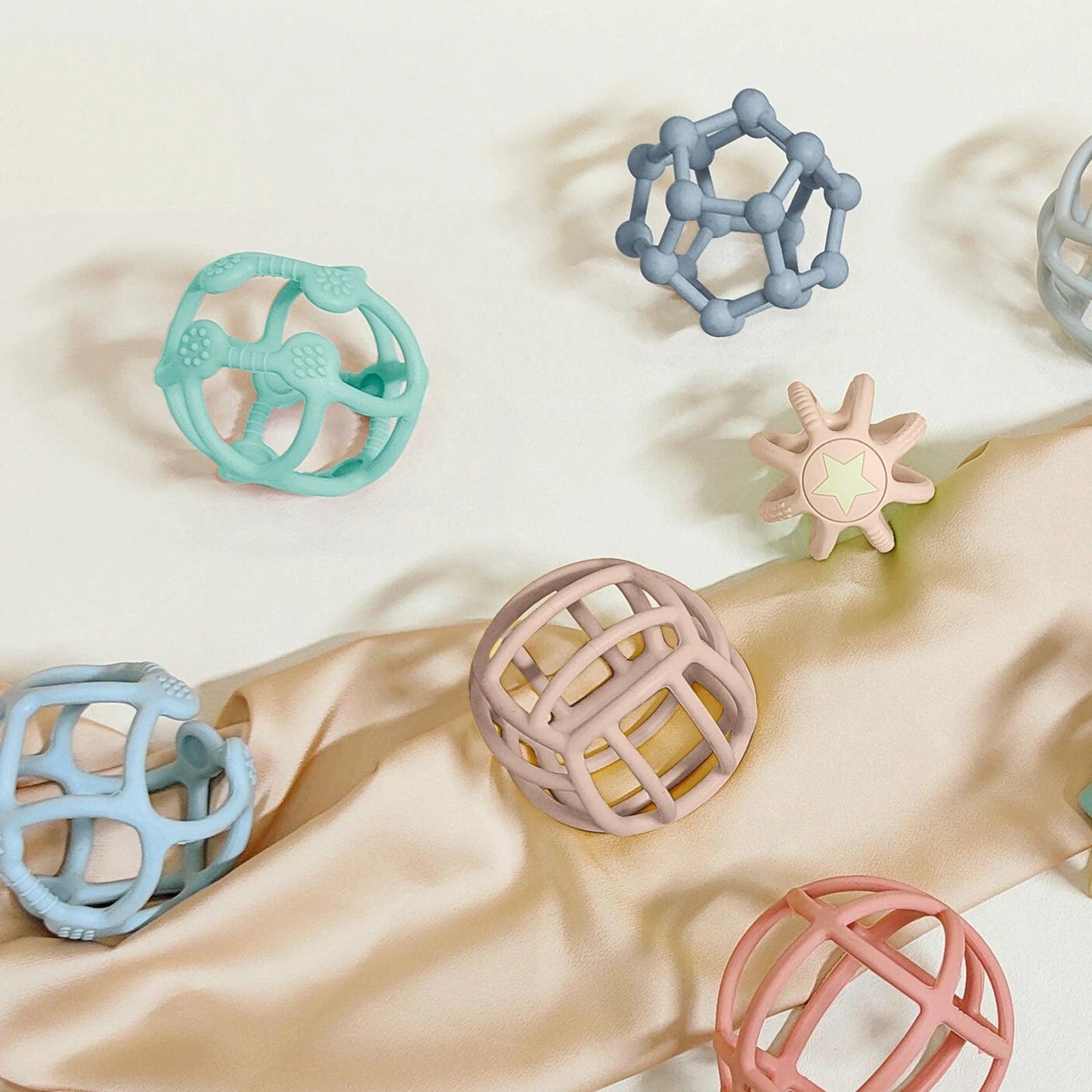 WOLIFE Baby Silicone Teether - Colorful, BPA-Free, Easy-Clean Chewing Toy - -