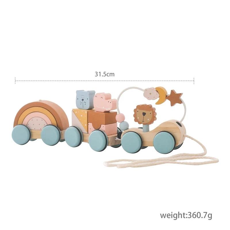 Montessori Wooden Train & Trolley - Educational Baby Toy with Numbers - set2 CHINA - baby toys
