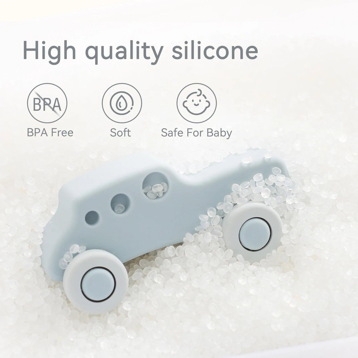 Silicone Baby Car Toy & Teether - Educational Blocks for 0-12 Months - - baby toys