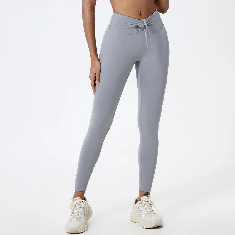 Push Up Booty High Waist Leggings - Women's Fitness & Yoga Tights - Light Gray - leggings