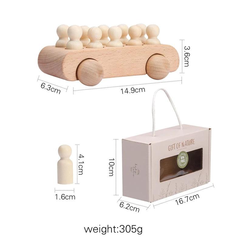 Montessori Wooden Train & Trolley - Educational Baby Toy with Numbers - Wooden doll car CHINA - baby toys