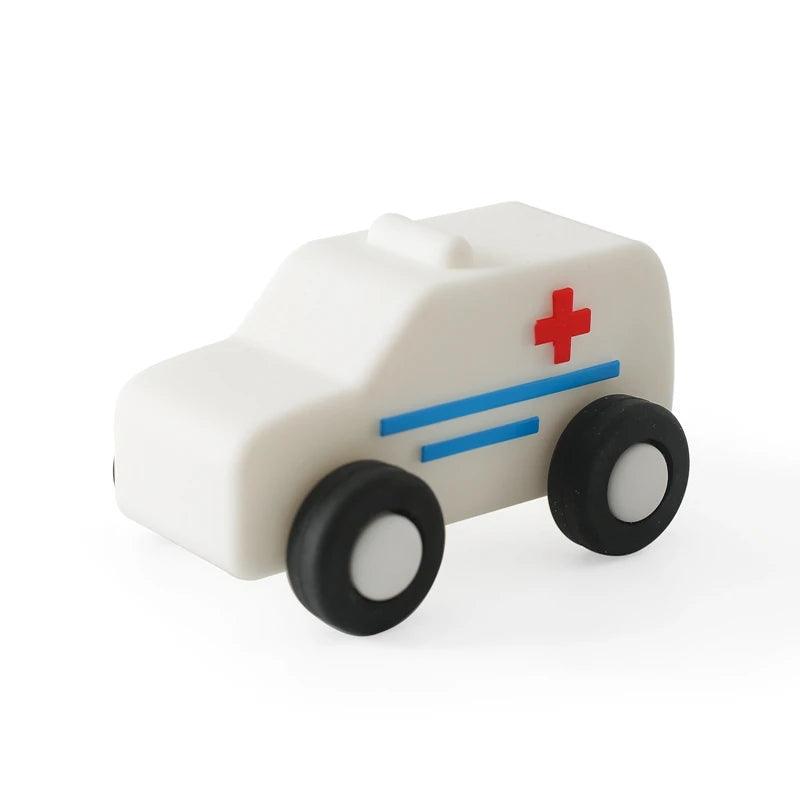 Silicone Baby Car Toy & Teether - Educational Blocks for 0-12 Months - Ambulance - baby toys