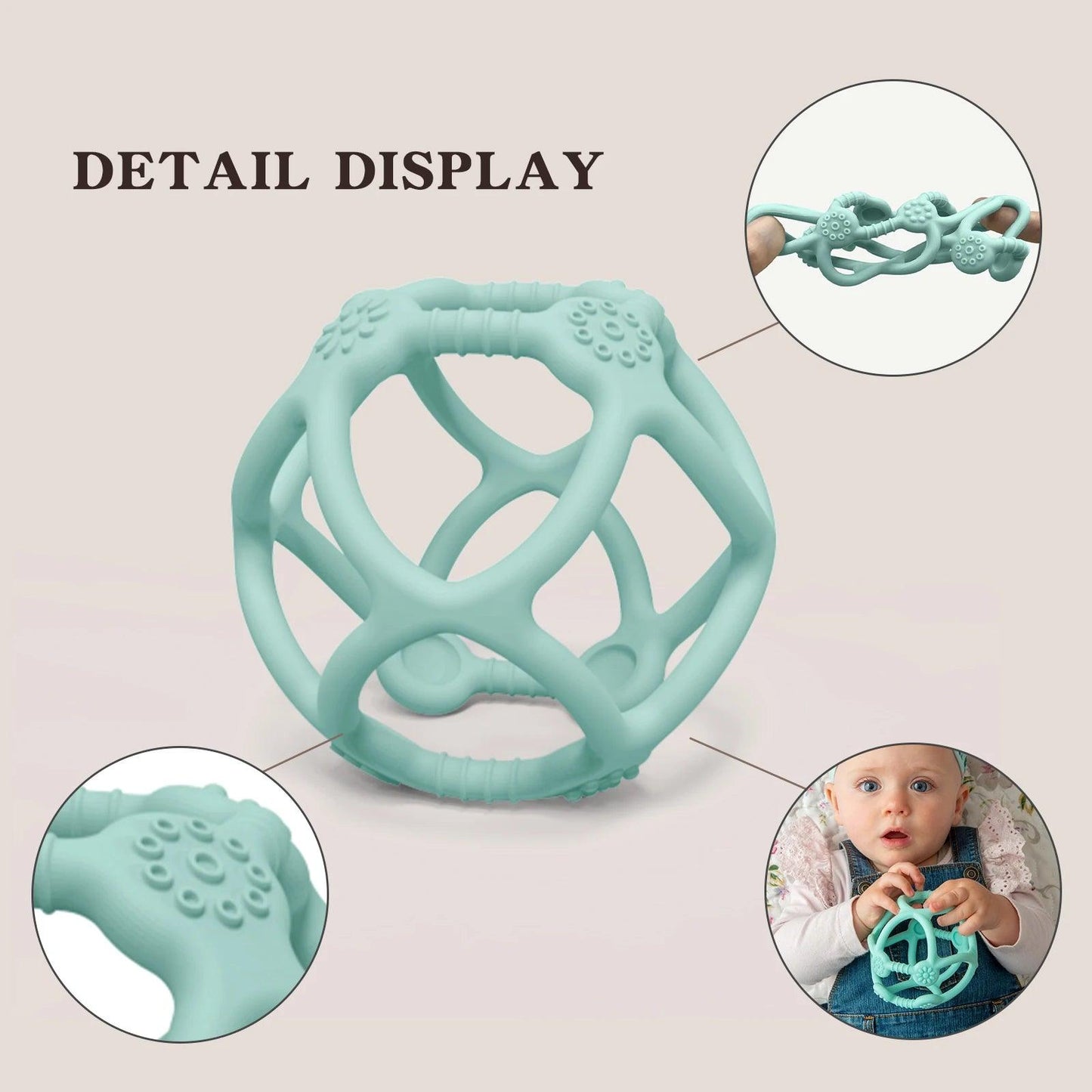 WOLIFE Baby Silicone Teether - Colorful, BPA-Free, Easy-Clean Chewing Toy - -