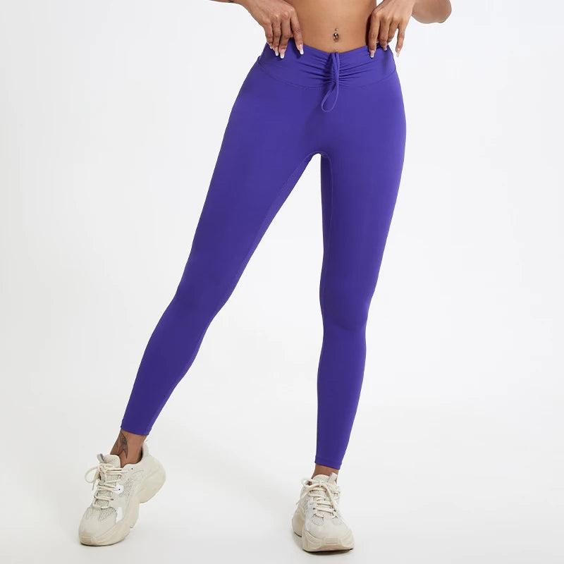 Push Up Booty High Waist Leggings - Women's Fitness & Yoga Tights - Purple - leggings