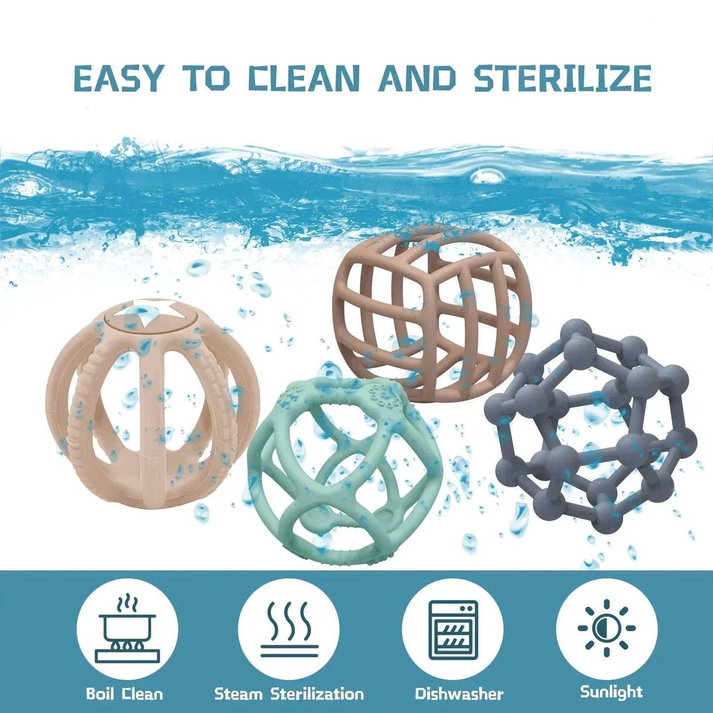 WOLIFE Baby Silicone Teether - Colorful, BPA-Free, Easy-Clean Chewing Toy - -