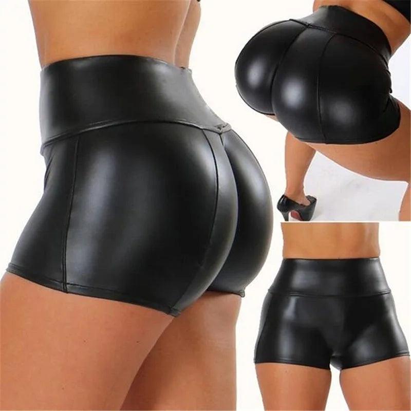 Sexy Nightclub Leather Shorts Women - - women's bottom