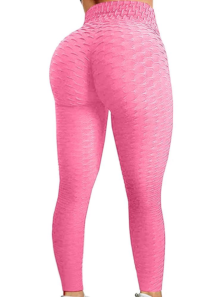 FITTOO High Waist Plus Size Scrunch Leggings (XS-4XL) - Perfect for Fitness and Bodybuilding - Pink Leggings United States - LEGGINGS