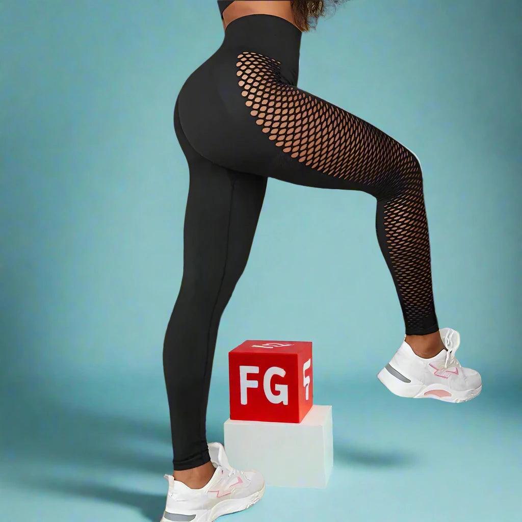 High Waist Push Up Yoga Pants - Fitness Leggings for Gym & Running - black - Leggings