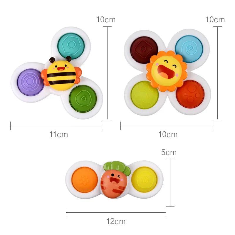 3Pcs Baby Teething Spinning Bath Toys - Stress Relief & Educational Fun - - baby toys