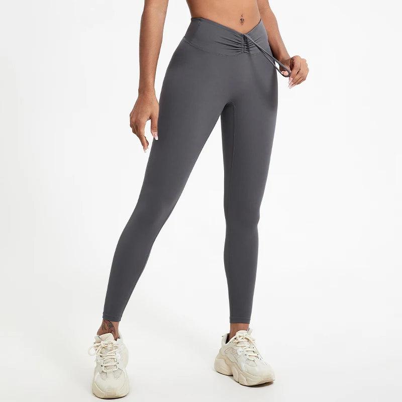 Push Up Booty High Waist Leggings - Women's Fitness & Yoga Tights - Gray - leggings