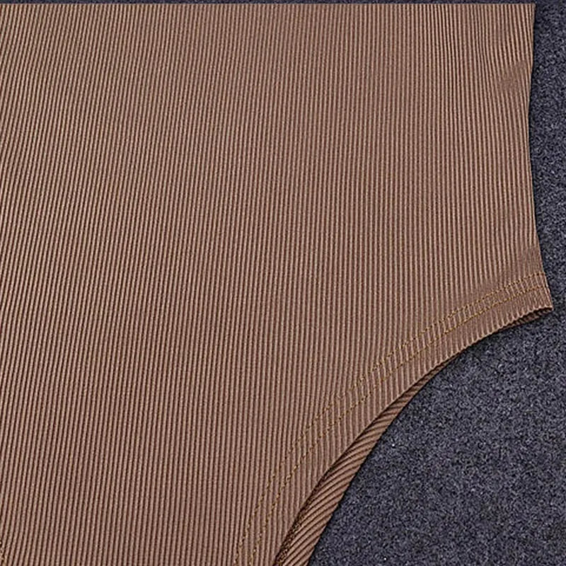 Sexy Sleeveless Knit Bodysuit – Off Shoulder Halter Top for Women - - bodysuit