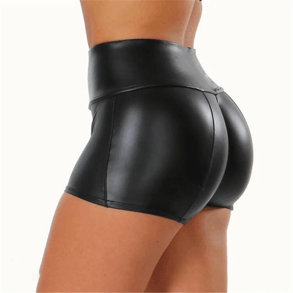 Sexy Nightclub Leather Shorts Women - - women's bottom