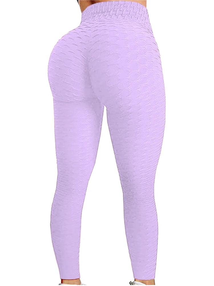 FITTOO High Waist Plus Size Scrunch Leggings (XS-4XL) - Perfect for Fitness and Bodybuilding - Light Purple United States - LEGGINGS