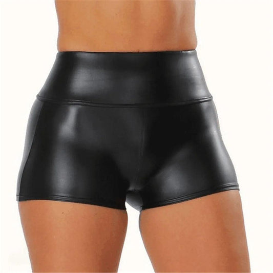 Sexy Nightclub Leather Shorts Women - Black - women's bottom