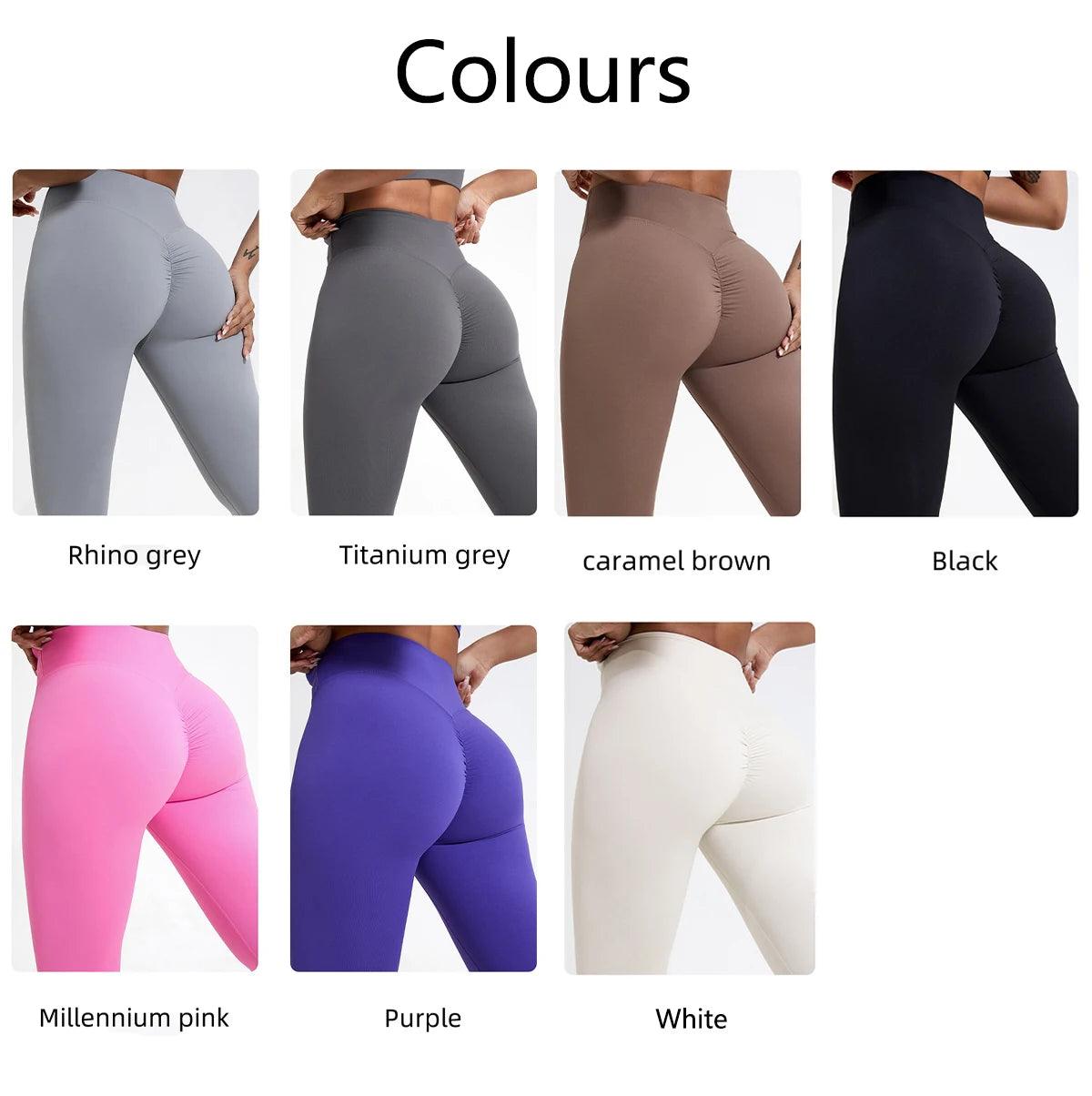 Push Up Booty High Waist Leggings - Women's Fitness & Yoga Tights - - leggings