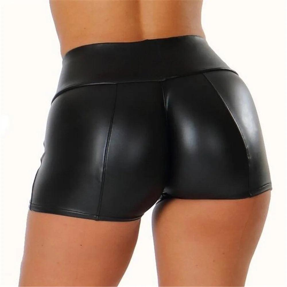 Sexy Nightclub Leather Shorts Women - - women's bottom