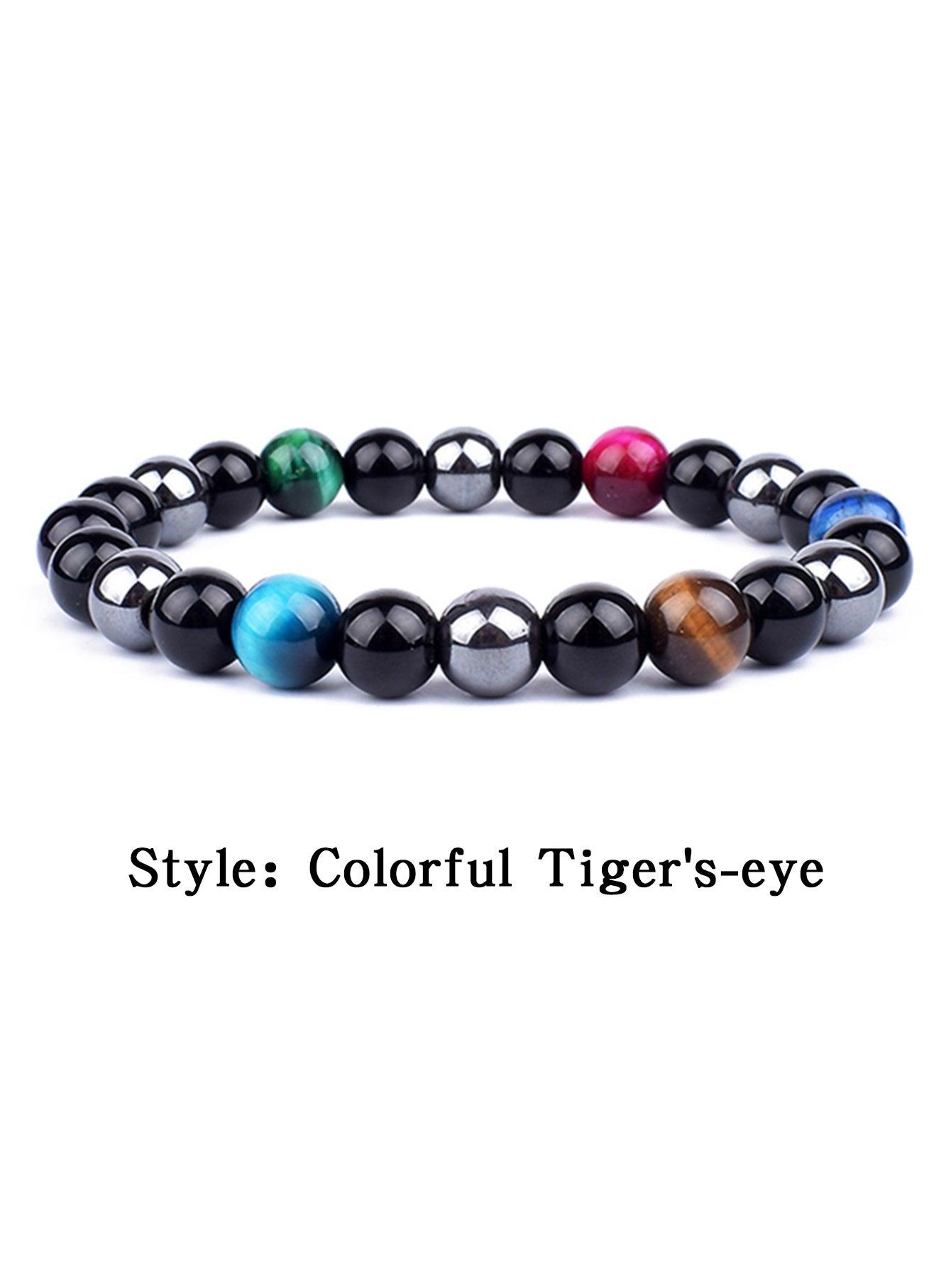 OAIITE Charm Bracelet: Turkish Evil Eye, Tiger Eye & Hematite Healing Jewelry - - accessories