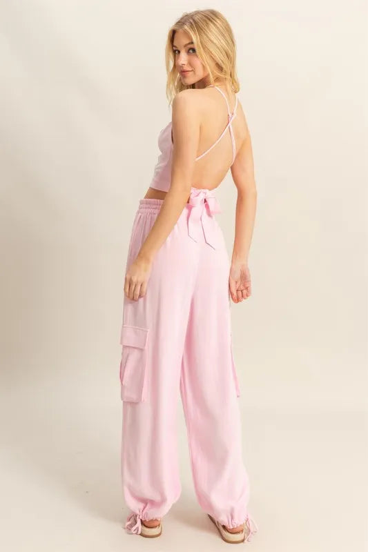 HYFVE Crop Top and Cargo Pants Set – Utility Streetwear Vibes (Ships from USA) - - Crop Top and Cargo Pants Set