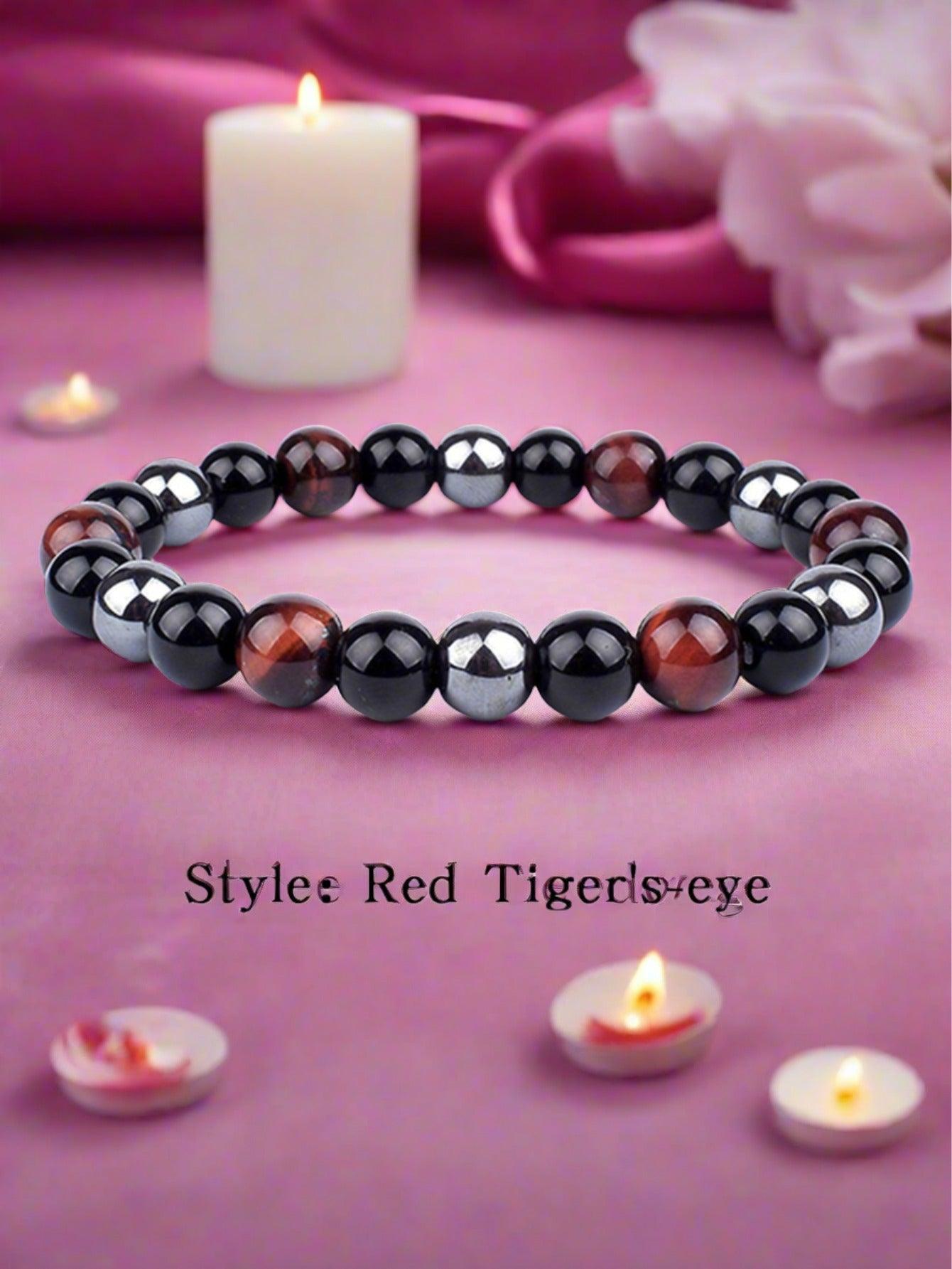 OAIITE Charm Bracelet: Turkish Evil Eye, Tiger Eye & Hematite Healing Jewelry - - accessories