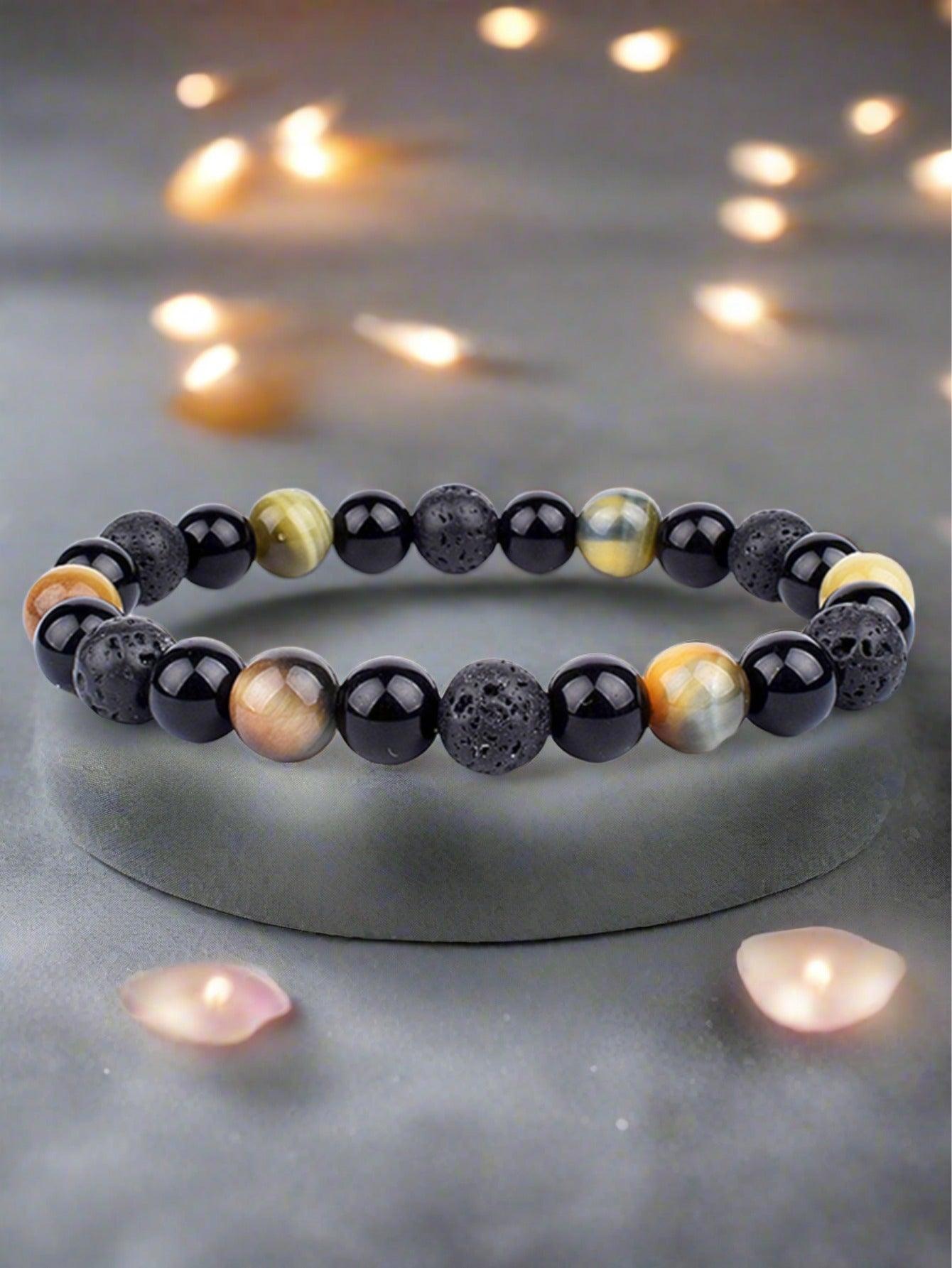 OAIITE Charm Bracelet: Turkish Evil Eye, Tiger Eye & Hematite Healing Jewelry - - accessories