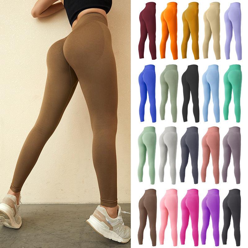Seamless Leggings Yoga Pants Tummy Control Workout Running Yoga Leggings For Women - - leggins