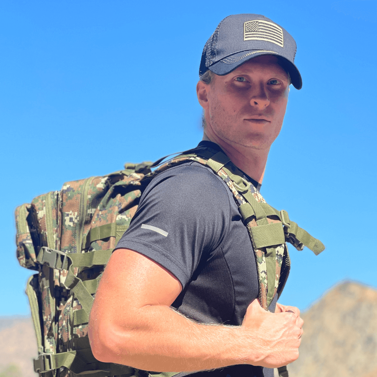 American Flag Trucker Hat With Adjustable Strap - - Men's Fashion - Men's Accessories - Men's Hats - Men's Military Hats