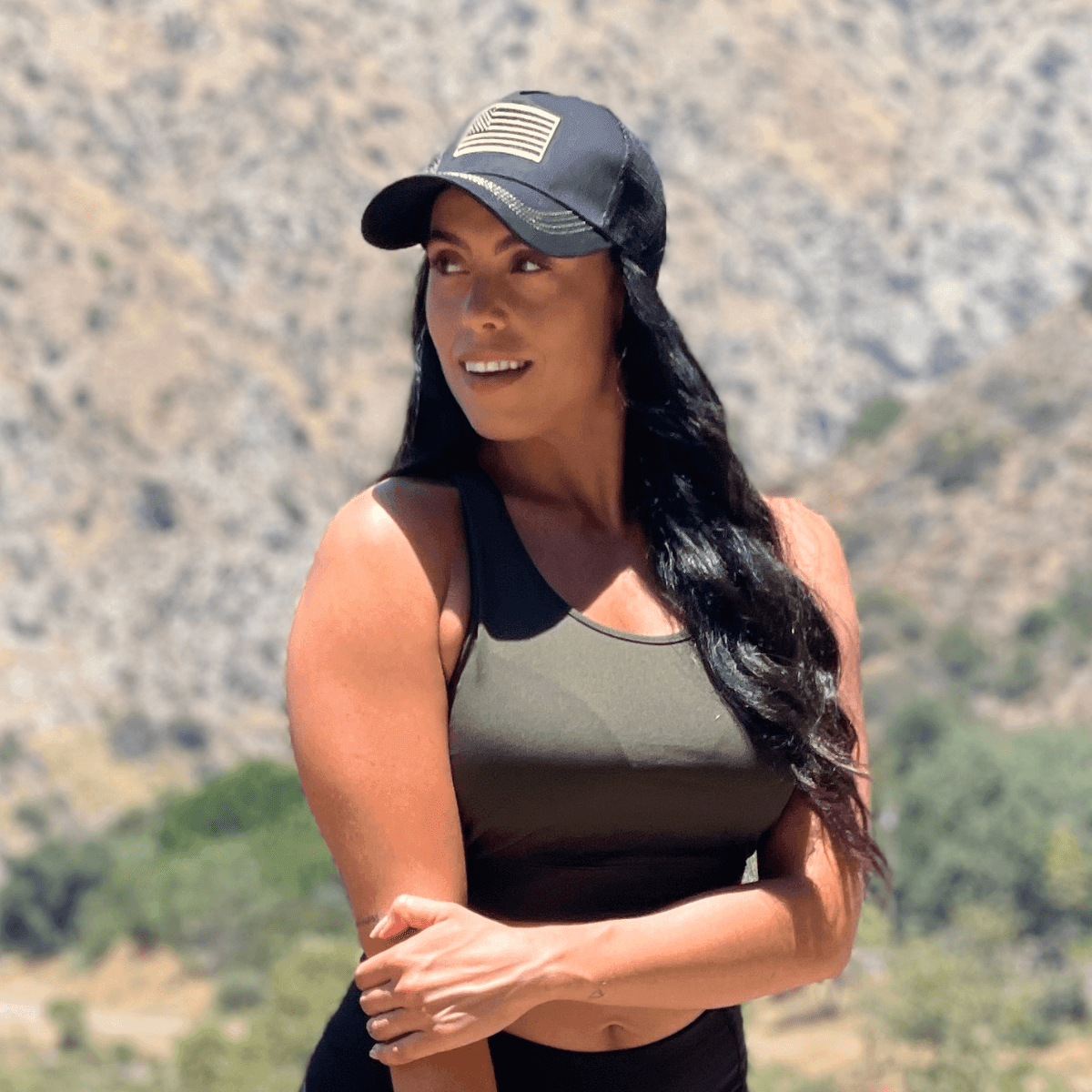 American Flag Trucker Hat With Adjustable Strap - - Men's Fashion - Men's Accessories - Men's Hats - Men's Military Hats