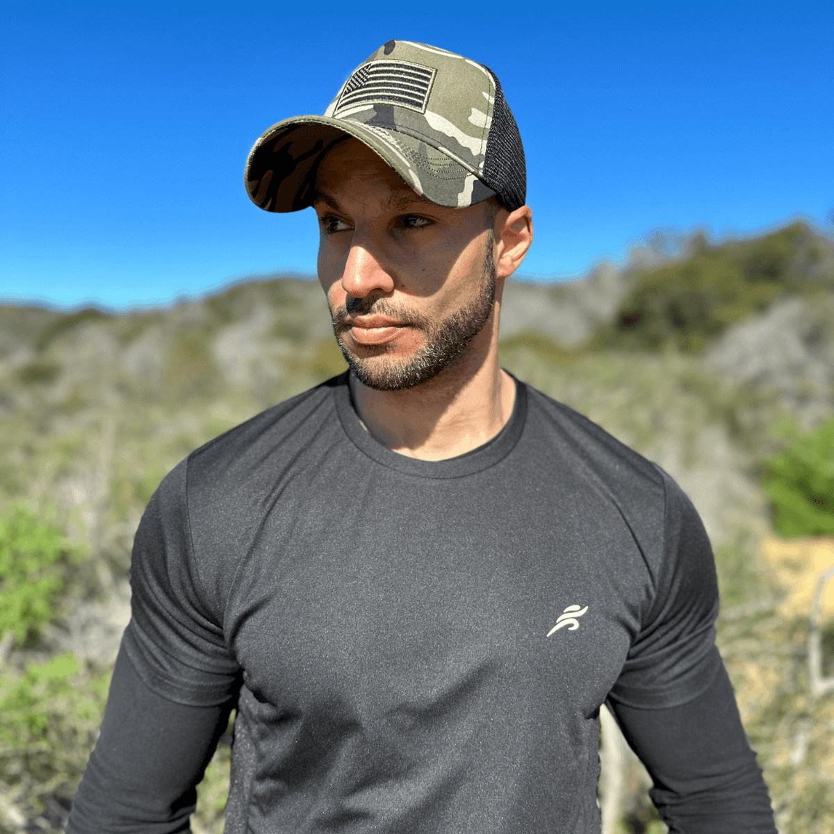 American Flag Trucker Hat With Adjustable Strap - - Men's Fashion - Men's Accessories - Men's Hats - Men's Military Hats