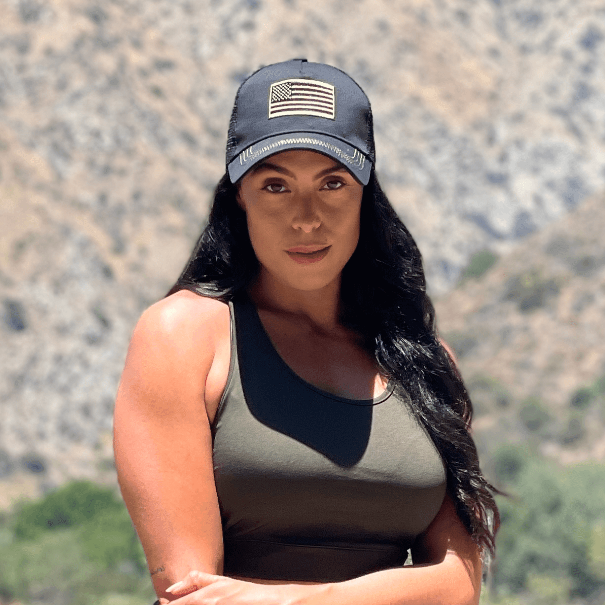 American Flag Trucker Hat With Adjustable Strap - - Men's Fashion - Men's Accessories - Men's Hats - Men's Military Hats